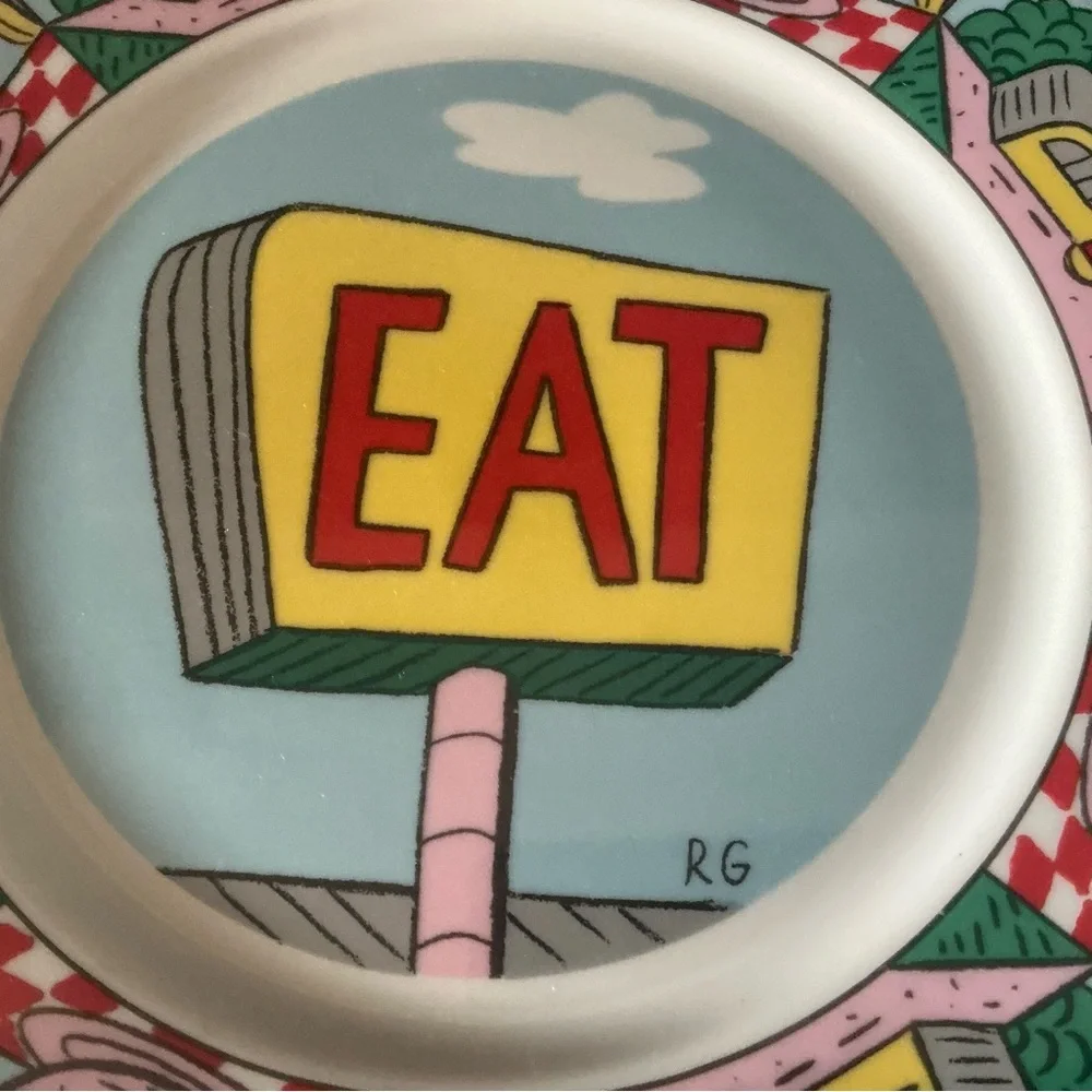 1987 vintage BLOCK SPAL Portugal EAT N DRINK 8” salad appetizer plate